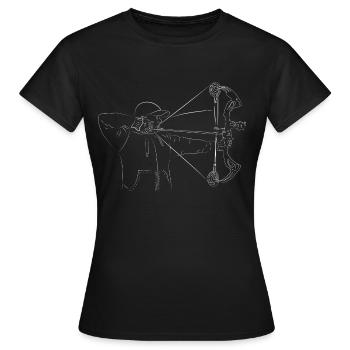 Bogenschütze Compound Bogen T-Shirt - Frauen T-Shirt - Schwarz - Vorne - AI Model Female 172 dark (172cm)