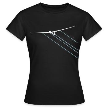 Wasser gleiten Segelflieger Segelflugzeug fliegen - Frauen T-Shirt - Schwarz - Vorne - AI Model Female 172 dark (172cm)