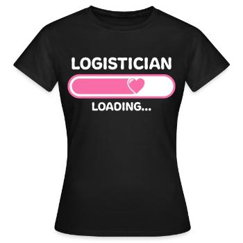 Logistikerin Loading Ladebalken - Frauen T-Shirt - Schwarz - Vorne - AI Model Female 172 dark (172cm)