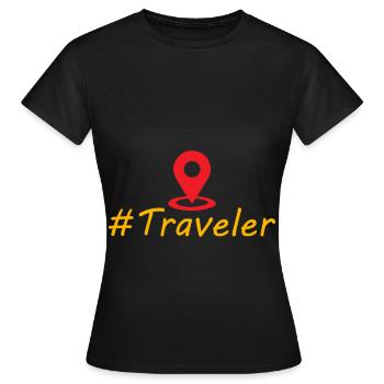 Voyageur - T-shirt Femme - noir - Devant - AI Model Female 172 dark (172cm)