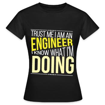 Lustig vertraue mir, ich bin Ingenieur Studen - Frauen T-Shirt - Schwarz - Vorne - AI Model Female 172 dark (172cm)
