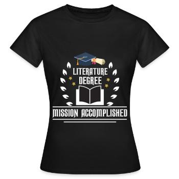 Diplôme en littérature - T-shirt Femme - noir - Devant - AI Model Female 172 dark (172cm)
