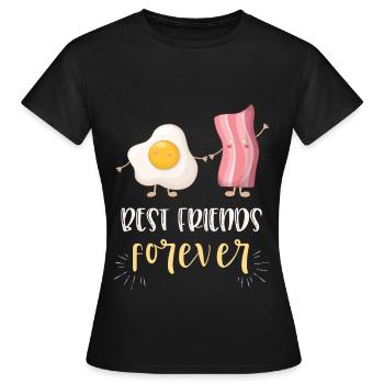 Niedliches Geschenk der Ei-Speck-besten Freunde BFF - Frauen T-Shirt - Schwarz - Vorne - AI Model Female 172 dark (172cm)
