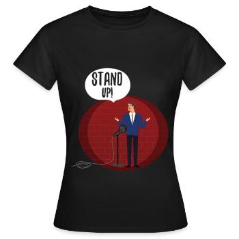 Cool Comedy or Comedians gift - Women's T-Shirt - black - Front - AI Model Female 172 dark (172cm)