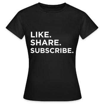Lustig wie. Aktie. Abonnieren. Meme Fans Geschenk - Frauen T-Shirt - Schwarz - Vorne - AI Model Female 172 dark (172cm)