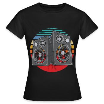Vintage Subwoofer Music Audio Stereo - Women's T-Shirt - black - Front - AI Model Female 172 dark (172cm)