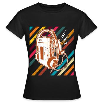 Walkman Artwork Cassette Player - Women's T-Shirt - black - Front - AI Model Female 172 dark (172cm)