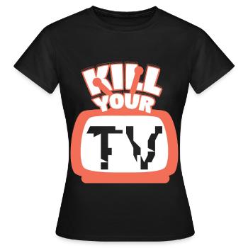 Your TV Television TV Shows - Women's T-Shirt - black - Front - AI Model Female 172 dark (172cm)