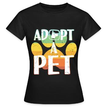 Adopt A Pet Paw Adoption Pet Lover - Women's T-Shirt - black - Front - AI Model Female 172 dark (172cm)
