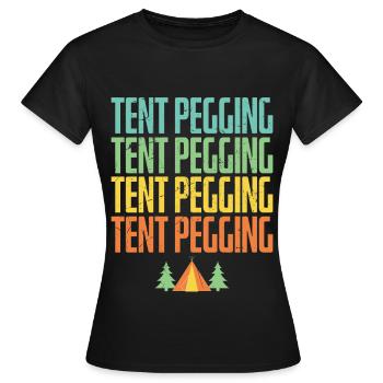 Tent Pegging Tent Forest Vintage Distressed - Women's T-Shirt - black - Front - AI Model Female 172 dark (172cm)