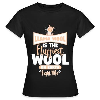 Llama Wool Is The Fluffiest Wool Knitting - Women's T-Shirt - black - Front - AI Model Female 172 dark (172cm)