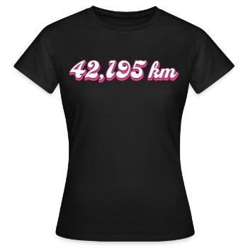 Marathon Marathon Runner Route Kilometers Gift - Women's T-Shirt - black - Front - AI Model Female 172 dark (172cm)