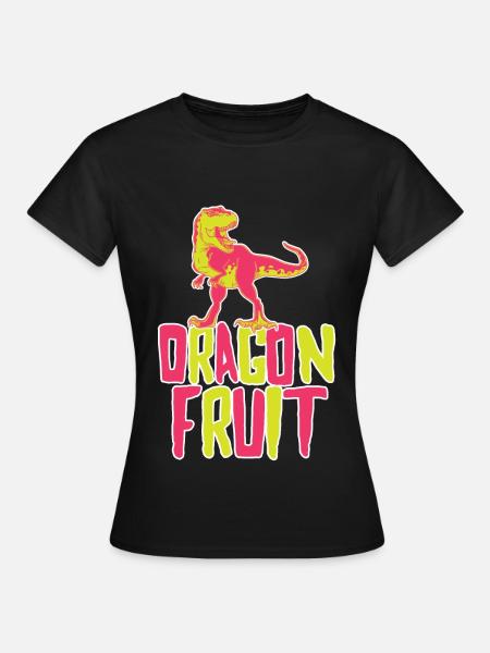 Dragon Fruit Dinosaur - Frauen T-Shirt - Schwarz
