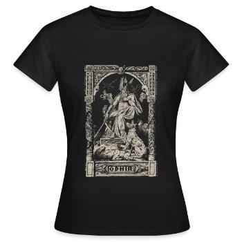 Vintage Viking Odin Wotan Odhin Thor Norse - T-shirt Femme - noir - Devant - AI Model Female 172 dark (172cm)