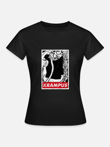 Krampus : l'horreur du démon occulte germanique de Noël - T-shirt Femme - noir