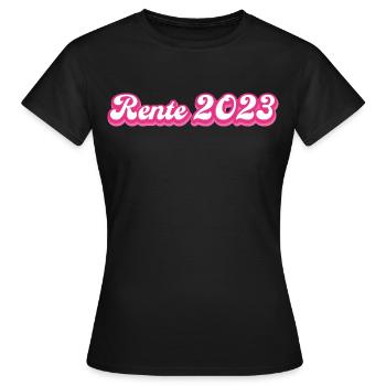 Rente 2023 Rentnerin Ruhestand Geschenkidee - Frauen T-Shirt - Schwarz - Vorne - AI Model Female 172 dark (172cm)