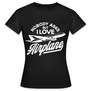 Flugzeug Pilot Flugzeuge Flugzeug Landung Geschenk - Frauen T-Shirt - Schwarz - Vorne - AI Model Female 172 dark (172cm)