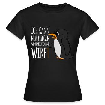 Je ne peux pas voler si tu ne me jettes pas - T-shirt Femme - noir - Devant - AI Model Female 172 dark (172cm)