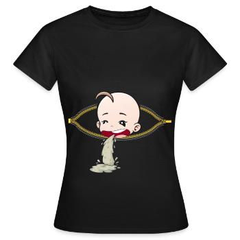 Schwangerschaft Kotzen Übelkeit schwanger Geschenk - Frauen T-Shirt - Schwarz - Vorne - AI Model Female 172 dark (172cm)
