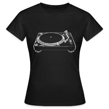 Turntable Turntable Sketches DJ Equipment - Women's T-Shirt - black - Front - AI Model Female 172 dark (172cm)