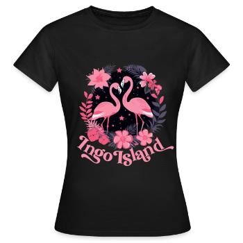 Chemise Flamingo pour les amis romantiques de vacances - T-shirt Femme - noir - Devant - AI Model Female 172 dark (172cm)