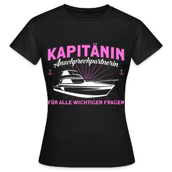 Kapitänin Ansprechpartnerin Bootsbesitzer - Frauen T-Shirt - Schwarz - Vorne - AI Model Female 172 dark (172cm)