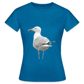 La mouette - T-shirt Femme - bleu saphir antique chiné - Devant - AI Model Female 172 dark (172cm)