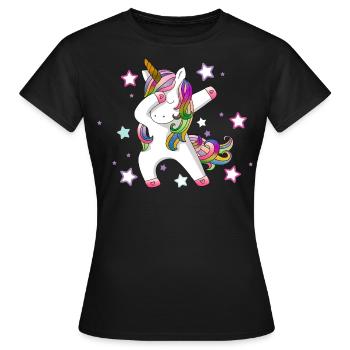 Dabbing Unicorn - Women's T-Shirt - black - Front - AI Model Female 172 dark (172cm)