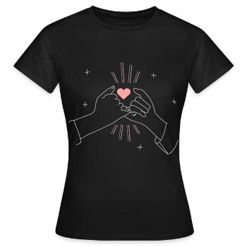 BESTE FREUNDE BEST FRIEND'S - Frauen T-Shirt - Schwarz - Vorne - AI Model Female 172 dark (172cm)