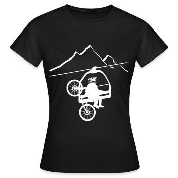 VTT entièrement télésiège vélo de descente motif ascenseur de parc - T-shirt Femme - noir - Devant - AI Model Female 172 dark (172cm)