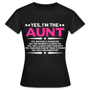 Tante Tante Tante Cadeau - T-shirt Femme - noir - Devant - AI Model Female 172 dark (172cm)