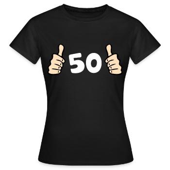 50 Anniversaire de vœux - T-shirt Femme - noir - Devant - AI Model Female 172 dark (172cm)
