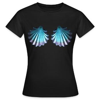 Mermaid, Seashell, Bikini, Bra, Carnival, Costume - Women's T-Shirt - black - Front - AI Model Female 172 dark (172cm)