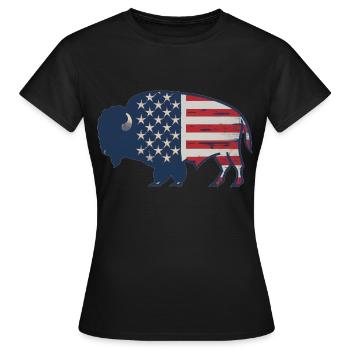 Bison - T-shirt Femme - noir - Devant - AI Model Female 172 dark (172cm)