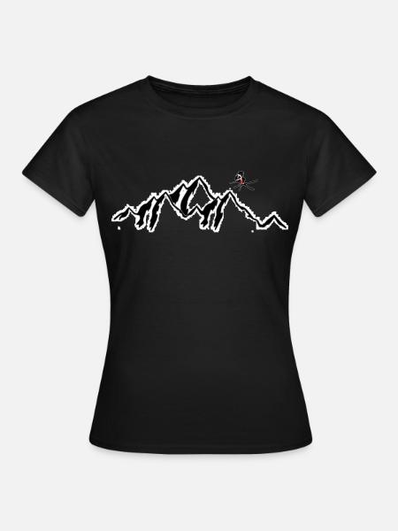 freeskier mountain - Frauen T-Shirt - Schwarz