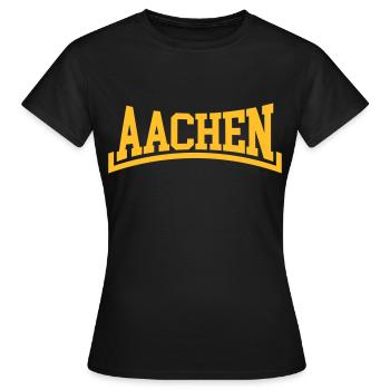 Aix-la-Chapelle - T-shirt Femme - noir - Devant - AI Model Female 172 dark (172cm)