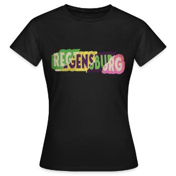 Regensburg Allemagne City Font Punk Retro - T-shirt Femme - noir - Devant - AI Model Female 172 dark (172cm)