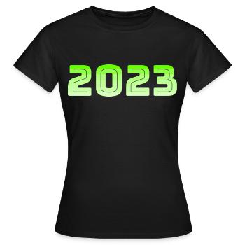 2023 Jahreswechsel Geschenkidee - Frauen T-Shirt - Schwarz - Vorne - AI Model Female 172 dark (172cm)