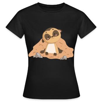 Meerkat Mongoose - Women's T-Shirt - black - Front - AI Model Female 172 dark (172cm)