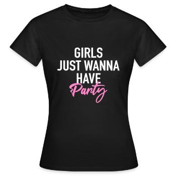 Les filles veulent juste faire la fête - T-shirt Femme - noir - Devant - AI Model Female 172 dark (172cm)
