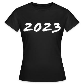 2023 - Jahr - Jahreswechsel - Frauen T-Shirt - Schwarz - Vorne - AI Model Female 172 dark (172cm)
