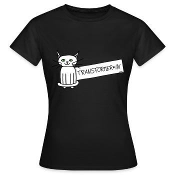Transformer*in - Frauen T-Shirt - Schwarz - Vorne - AI Model Female 172 dark (172cm)