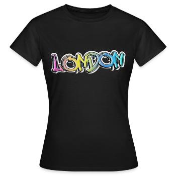 Londres Angleterre UK City Graffiti Spray Sprayer - T-shirt Femme - noir - Devant - AI Model Female 172 dark (172cm)