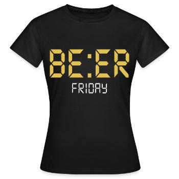 BIÈRE Vendredi - T-shirt Femme - noir - Devant - AI Model Female 172 dark (172cm)