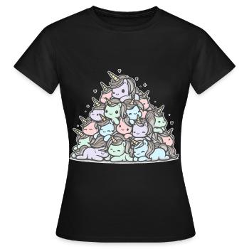 Einhhorn Haufen Lustig - Frauen T-Shirt - Schwarz - Vorne - AI Model Female 172 dark (172cm)