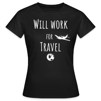 Work Travel - Frauen T-Shirt - Schwarz - Vorne - AI Model Female 172 dark (172cm)