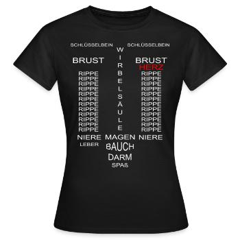Funny pictures human body body part - Women's T-Shirt - black - Front - AI Model Female 172 dark (172cm)