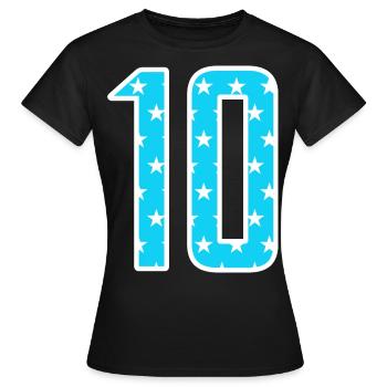 10 Zahl Trikotnummer Team - Frauen T-Shirt - Schwarz - Vorne - AI Model Female 172 dark (172cm)
