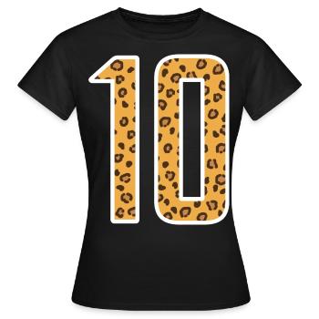 Zehn Zahl Trikotnummer Crew - Frauen T-Shirt - Schwarz - Vorne - AI Model Female 172 dark (172cm)