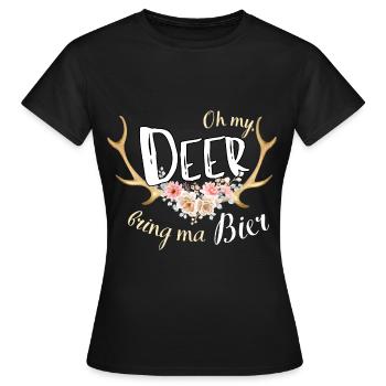 dirndl ersatz lustiger spruch fürs bierzelt - Frauen T-Shirt - Schwarz - Vorne - AI Model Female 172 dark (172cm)